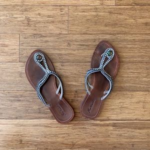 Jeweled Leather Sandals